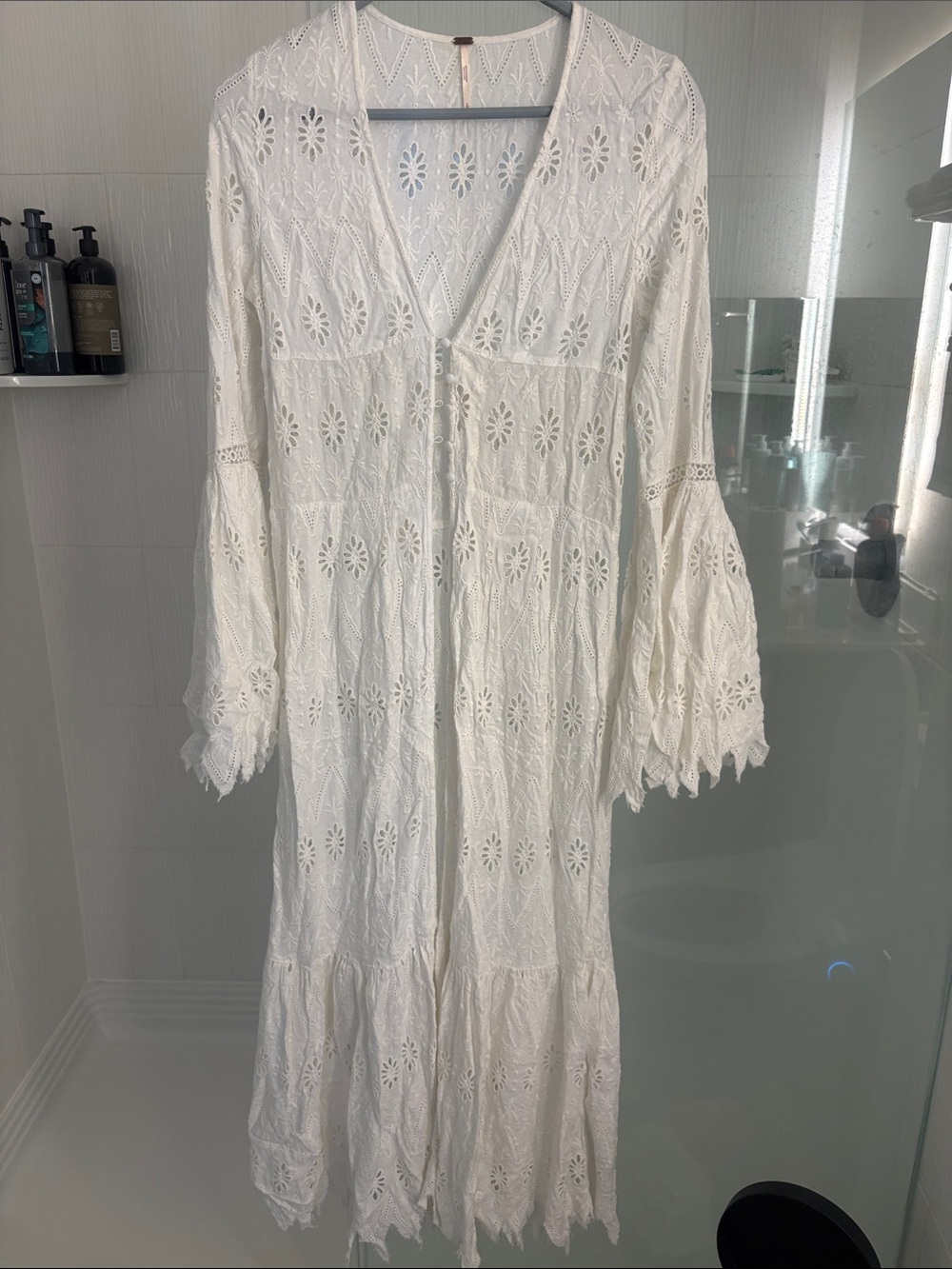 Free People White Eyelet Beach Coverup Maxi